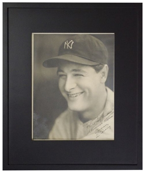 Lou Gehrig Signed 1930s Original George Burke Type I Photo - (Graded PSA 9)